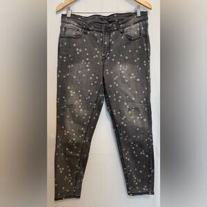 Kensie Starry Cropped‎ Grey Mid Rise Jeans SIZE 10